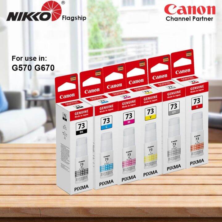 Canon 73 Black Cyan Magenta Yellow Refill Ink Bottles for Canon G570
