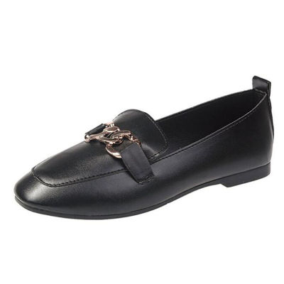 2021 Casual Flats single Shoes Women Loafers PU Leather Metal Decoration Fashion Ladies Loafers Comfortable Women Shoes sy669