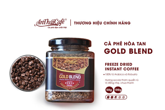 Cà phê hoà tan gold blend, 100% nguyên chất, vị đắng nhẹ chua thanh - ảnh sản phẩm 1