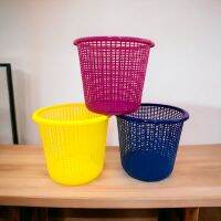 basket ตะกร้า ทรงกลมสูง ใส่ของเอนกประสงค์ ขนาด27.5x10.5 cm พร้อม ส่ง