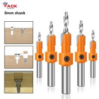 VACK 8mm Shank เครื่องตัดไม้ HSS งานไม้ Countersink Router Bit Screw Extractor Remon Demolition Milling Tools 3.5mm 4mm