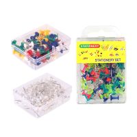 ♞ 40 pieces per box Assorted Making Thumb Tacks Multicolor Plastic Tacks Push Pins Cork Board Office School Stationery Supplies
