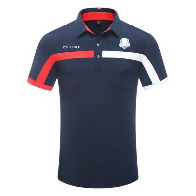Golf Polo Tshirt Fashion Mens Tshirt Exercise Golf Shirts Short Sleeve Breathable Shirts Male Quick Dry Anti-sweat Tennis Badminton Sportswear