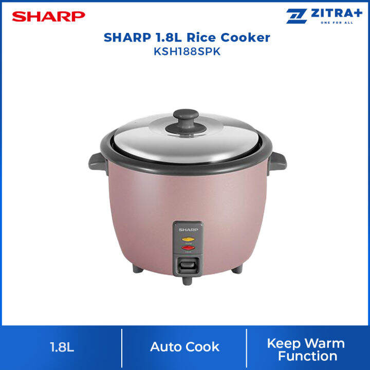 SHARP 1.8L Rice Cooker KSH188SPK Keep Warm Function Auto Cook Cook/Warm Light Indicator