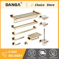 【jw】℗☢▽ Conjunto De Hardware Banheiro Ouro Escovado Parede Suporte Rolo Papel Higiênico Toalheiro Robe Hanger Acessórios Aço Inoxidável