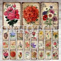 Lupeishop Peony Rose ดอกไม้ป้ายโลหะดีบุก-Vintage Farmhouse Wall Art โปสเตอร์สำหรับสวน,ห้องครัว,และตกแต่งห้องนอน-แผ่นโลหะที่สวยงามและโล่