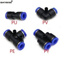 ✉✣ 5/10pcs Air Pneumatic Tube Fitting OD 4mm 6mm 8mm 10mm 12mm 14mm 16mm T Y L I Tpye PV Plastic Quick Connector Push In Pipe Hose