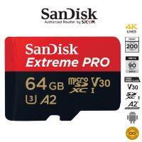 SanDisk Extreme Pro microSD 64GB ความเร็ว อ่าน 200MB/s เขียน 90MB/s (SDSQXCU-064G-GN6MA) เมมโมรี่ การ์ด แซนดิส ใส่ Gopro6,7,8,9,10 &amp; MAX