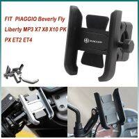 [HOT ZQQIUZWREKW 111] สำหรับ PIAGGIO เบเวอร์ลี่บินเสรีภาพ MP3 X7 X8 X10 PK PX ET2 H Andlebar ผู้ถือโทรศัพท์มือถือจีพีเอสยืนยึดอุปกรณ์มอเตอร์ไซค์