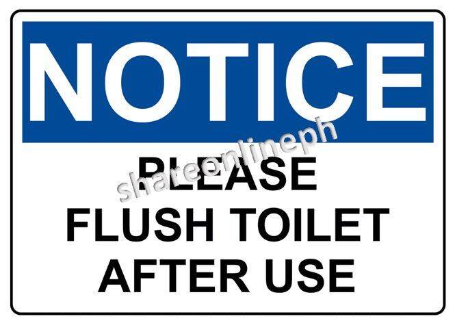 Flush Toilet After Use Laminated Signage Sign Boards Please Flush ...