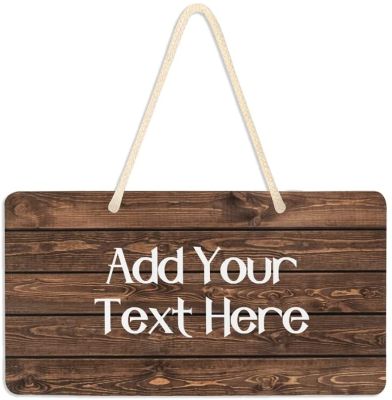 ✤☊ Custom Personalized Vintage Brown Wooden Board Hanging Door Sign Add Your Text Sign Front Porch Wall Plaque House Sign