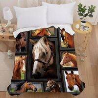 New Style Horse Painting Art 3D Print Plush Flannel Throw Blanket Vintage Bedding Square Picnic Bed Super Soft Lightweight King Queen Size