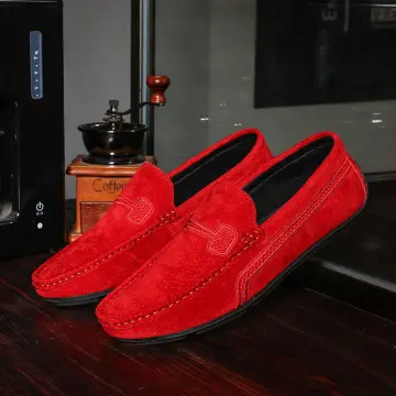 Red suede shoes hot sale for men