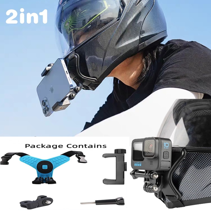 Motorcycle Helmet Camera Mount, Motorcycle Handlebar Camera Mount, Compatible Smart Camera