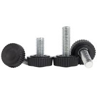 M4 M5 M6 Black Round Head Handle Hand Screw Round Knurled Rubber Thumb Screw Plastic Tighten Bolt Nuts Knob Carbon Steel