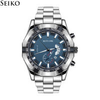 นาฬิกาข้อมือ Seiko สำหรับผู้ชายนาฬิกาข้อมือควอตซ์แบบไม่ใช้กลไกแบบปฏิทินเทรนด์กีฬาของแท้ MODE Korea ธุรกิจ