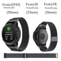 26 22 20mm Metal Band For Garmin Fenix 6S 6X 6 Pro Fenix 5X 5 5S 3HR MILANESE Loop Straps Quick Release Stainless Steel celet