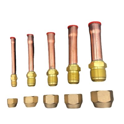 45 Degree SAE 1/4 3/8 1/2 3/4 Flare Connector With Copper Tube Brass Pipe Fitting Connector Adapeter For Air conditioner