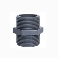 1/2 3/4 1 1-1/4 1-1/2 BSP Male Thread Hex Nipple Union Gray PVC Pipe Fitting Coupler Adapter Water Connector