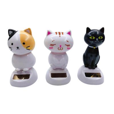 Cat Shaking Head Car Cat Decor Solar Dancing Toys Cat Tiger Ornaments Figures Bobble Head For Window Party Car Desk Home Kids Gift beautifully