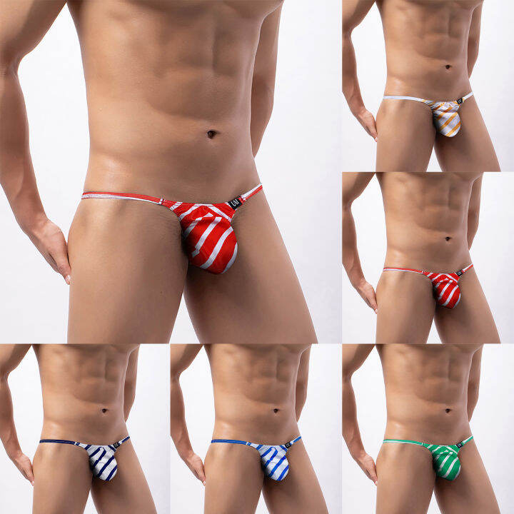 Men's Panties Ice Silk Thin Low Waist Thong Sexy Panties Underwear Mens