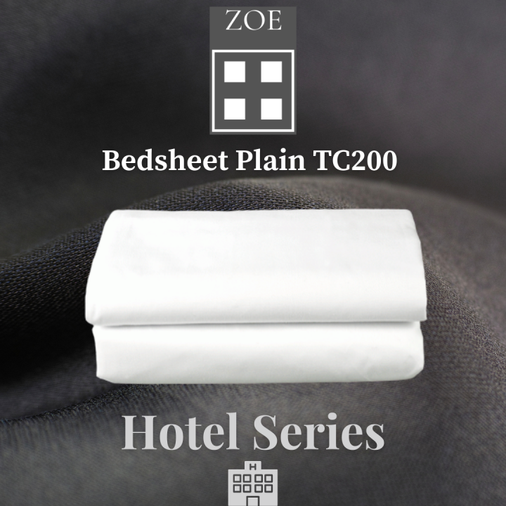 Bedsheet Plain White Hotel Quality Super Single / Queen / King Lazada