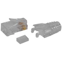 ตัวเชื่อมต่อ Rj45 Cat6 100ชิ้นสายเคเบิลยูทีพีเครือข่าย8p8c ช่องเสียบอีเทอร์เน็ตแมว6ปลั๊กแบบโมดูลาร์พร้อมฝา Rj45ขนาด6.5มม.