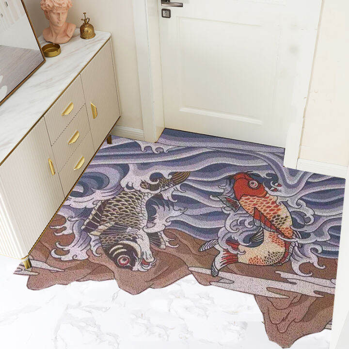 rubber-doormat-washable-non-slip-rug-for-hallway-koi-fish-pattern-waterproof-easy-clean-carpet-entryway-resist-dirt-trapper-rugs