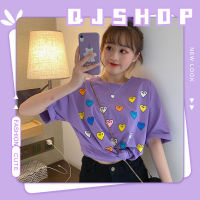 QJshop ⭐️เสื้อยืดคอกลมสีพื้นพาสเทล สกรีนลายหัวใจ ❤️ ดวงเล็กๆมีความว่า 1996 คลาสสิคฟุดๆ ??️