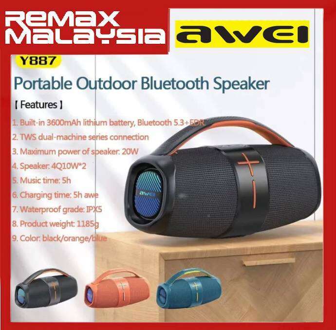 Awei Y887 Portable Outdoor Bluetooth Speaker Wireless Bass