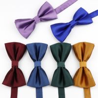 ✺♨ Mens Polyester Bowtie Fashion New Solid Color Butterfly Bowknot High Quality Wedding Party Business Adjustable Bow Tie Red Blue