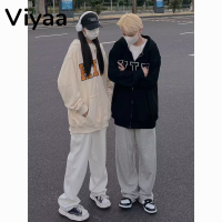 Viyaa เสื้อฮู้ด เสื้อแขนยาวอบอุ่น หลวมและสบาย สไตล์ คลาสสิค สบาย เท่ WJK2390PGF 41Z231012