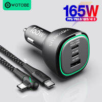 WOTOBE 165W 3-Port Super Fast Charging PD3.1 140W, PD3.0 100W PPS45W QC5.0 PD35W 30W สำหรับ 14 13 12 Pro Max,Galaxy 21