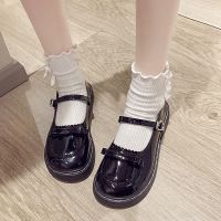 Ready Stock Womens Mary Janes shoes cute bow Japanese Lolita jk shoes retro Mary Jane l leather shoes