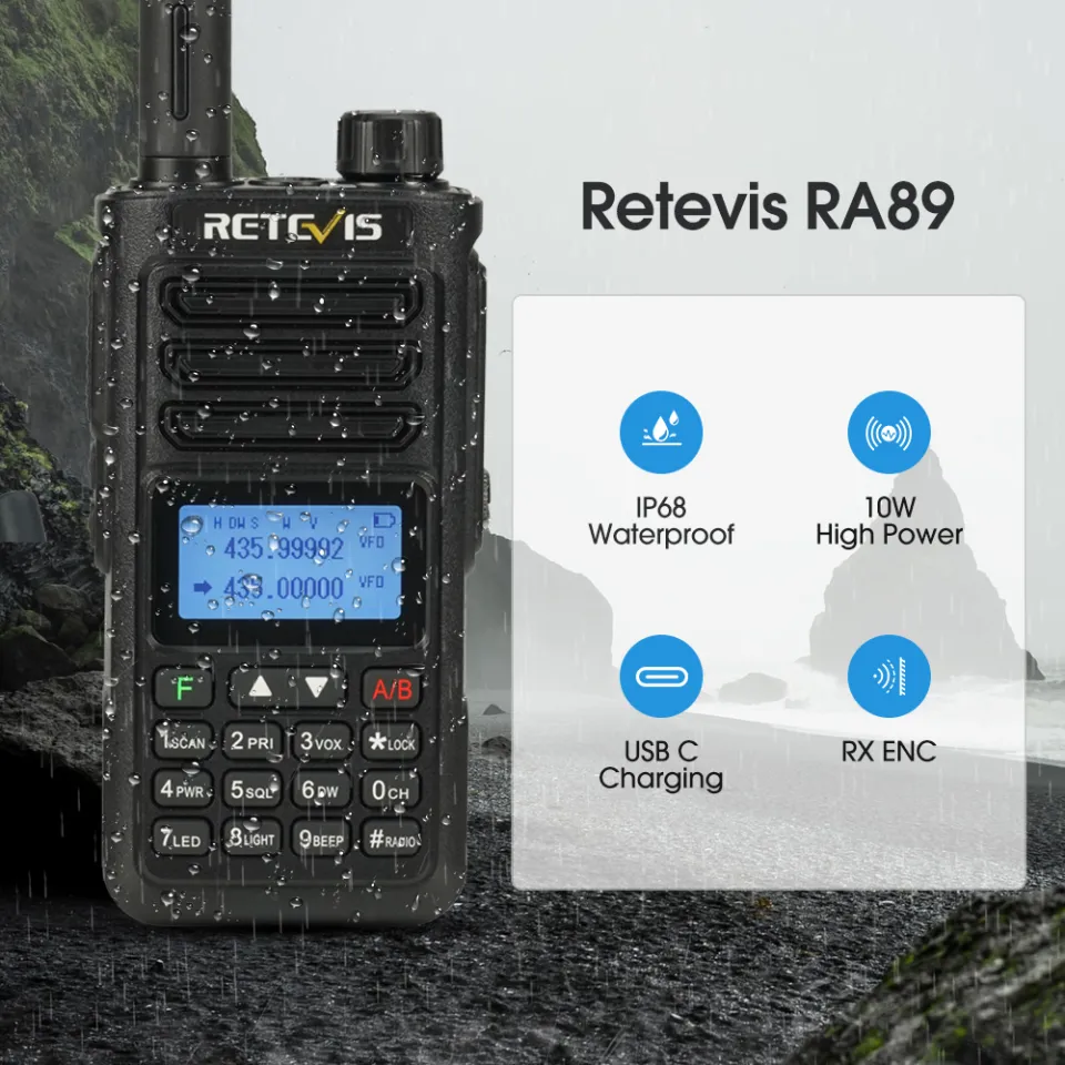 Retevis RA89 Walkie Talkie IP68 Waterproof High Power Two Way Radio for  Rescue Lazada PH