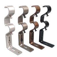 【LZ】 3x Double Curtain Rod Wall Bracket Support Living Bedroom Drapery Pole Holders