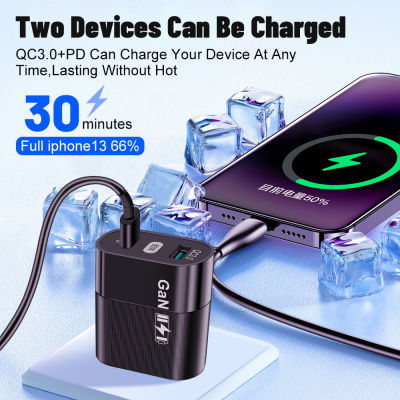 65W GaN USB Super Fast Charging Charger ศัพท์มือถือ Type C PD ความเร็วสูง Real Quick Charging Wall Chargers สำหรับ