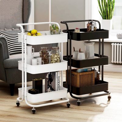 【CW】 Storage Racks Parlor Office Shelf Holder Trolleys Food Sundry Organizer 3-Layer