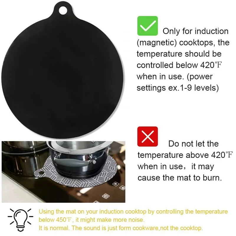 Silicone Induction Cooktop Protector Mat, Heat Insulated Mat Induction Protector Mat Kitchen Gadget Electric Cover Non Slip, Size: Others