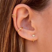 3pcs New Design Heart Decor Earrings For Women Men Minimalist Ear Clip Earrings Fashion Jewelry Unusual Accessories Party Girls