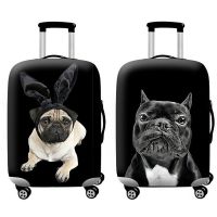 Travel Accessories Luggage Cover Suitcase Protection Set Baggage Dust Cover Trunk Set Trolley Case Elasticity Bulldog Pattern