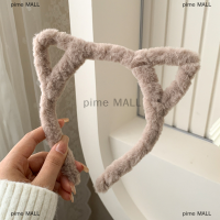 pime MALL ที่คาดผมหูแมวของผู้หญิงที่คาดผมทำจากผ้าขนสัตว์ที่คาดผมอุปกรณ์เสริมสำหรับผมฤดูใบไม้ร่วงและฤดูหนาว