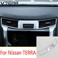 Vtear For Nissan TERRA 2018 2019 2020 2021 / Navara NP300 2019 2020 2021 Middle air outlet decorative frame Center console air conditioner cold vent decorative ring Chrome parts accessories