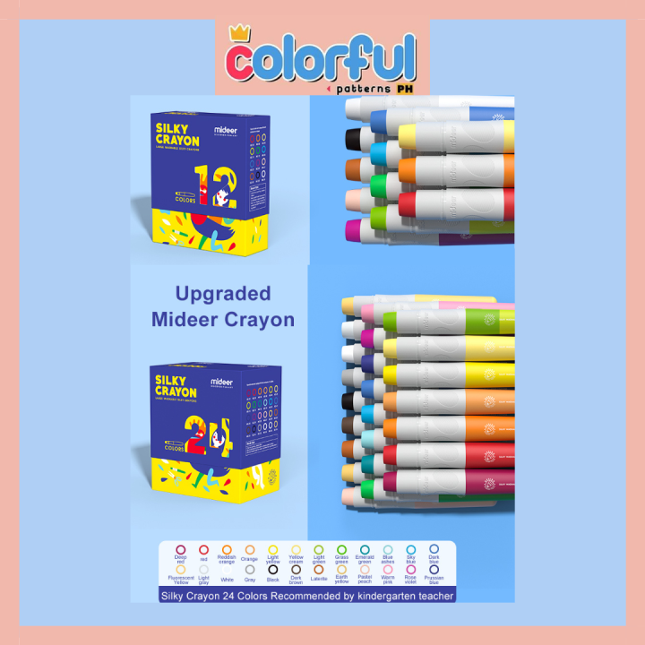 Mideer Silky Crayons 12 and 24 Colors | Lazada PH