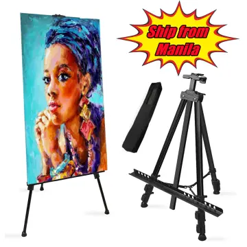 Foldable Artist Easel Sketch Stand Tripod Display Easel Stands Adjustable  Metal Display Easel Painting Drawing Stand with Clips