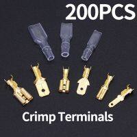 【CW】✇☬  200PCS/50Pairs Female Male Spade Crimp Terminals Sleeve Wire Wrap for 22-16 AWG 0.5mm2-1.5mm2 2.8mm 6.3mm 4.8mm