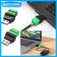 ร้าน DNJYFA ปลั๊กต่อพ่วงแบบสกรู4ขา2.0 USB แบบขั้วต่อ USB หลีกเลี่ยงการเชื่อมปลั๊กช่องเสียบแจ็กอะแด็ปเตอร์เทอร์มินัลเทอร์มินัล USB