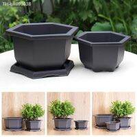 ❣❍ Floor Pots Plastic Plant Flower Nursery Pot For Home Decor Large Hexagonal Outdoor Garden Flowerpot With Tray Garden Supplies