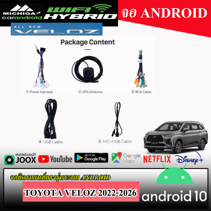 จอแอนดรอยตรงรุ่น-toyota-veloz-2022-2026-michiga-l9-series-รองรับ-applecarplay-androidauto-cpu-8core-ram8-rom128-10นิ้ว-หน้าจอ-built-in-สวยงามพอดีกับหน้ากาก