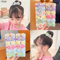 Febelle 6pcs/set Children Bowknot Flower Hair Rope Colorful Cute Soft Highly Elastic Durable Hair Band Headwear